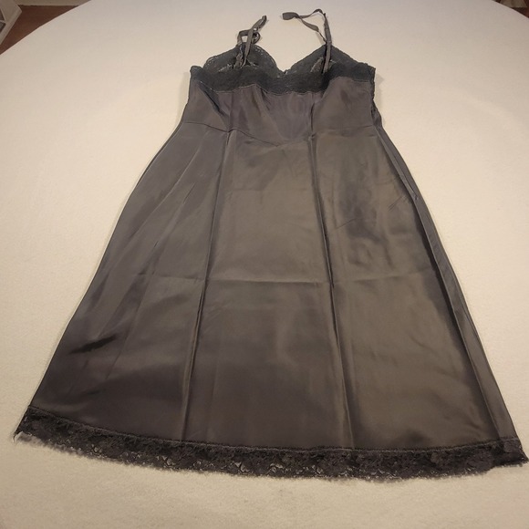 Vintage Fischer Black Nylon Lace Slip Nightgown Size 36 (Small) 1960s Lingerie - Picture 6 of 10